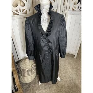 Vintage Marmika by Fitz Womens Ruffle Driving coat Lightweight Made USA Goth